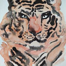 Tiger. Un proyecto de Pintura a la acuarela de aleksandra_mz - 06.03.2021