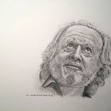 Retrato a Juan Echanove . Drawing, Pencil Drawing, Artistic Drawing, Portrait Drawing, and Realistic Drawing project by Carlos Saldaña Arjomil - 03.01.2016