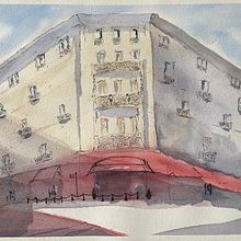 Il mio progetto del corso: Disegno architettonico con acquerello e inchiostro. Un proyecto de Arte urbano, Dibujo, Dibujo artístico y Pintura a la acuarela de Salvatore Blasco - 07.03.2021