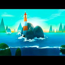 Lighthouse (Concept art). Un projet de Art conceptuel, Illustration traditionnelle, Illustration numérique et Illustration jeunesse de Maria Tamarit Gimeno - 07.03.2021