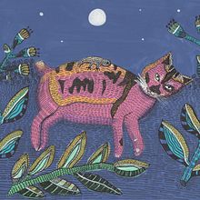 Cat Lotus - My project in Creative Drawing with Ink and Gouache course. Gouache Painting & Ink Illustration project by Claudia Aurednik - 03.07.2021
