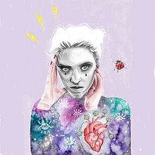 Mon projet du cours : Portrait au crayon, techniques de couleur et Photoshop. Watercolor Painting, Pencil Drawing, Portrait Drawing, Digital Illustration, and Photo Retouching project by Magali Da Silva - 03.07.2021