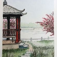 Meu projeto do curso: Ilustração em aquarela com influência japonesa. Un projet de Aquarelle de Natália Marques Vieira - 08.03.2021