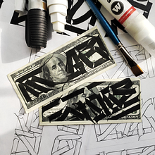 CalligraphyDollar. Accessor, Design, Calligraph, Design, Digital Design, Digital Illustration, Fashion Design, and Paper Craft project by Alex Graf - 03.08.2021