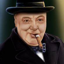 Meu projeto do curso: Winston Churchill. Digital Illustration project by andressa_b_s_c_coelho - 03.08.2021