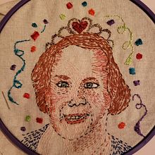 Matt and Elevator. Embroider project by Leslie Cohen - 03.06.2021