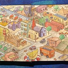 Gianni’s dream fishing town. Een project van  Artistieke tekening,  Tekening y Aquarelschilderen van Marta Pinheiro - 09.03.2021