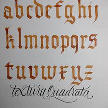 Caligrafía - Textura Quadrata. Calligraph, and Design project by Federico Biagioli - 03.09.2021