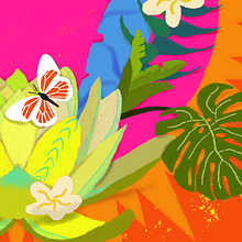 Meu projeto do curso: Ilustração flat com Photoshop - Flor de Lótus. Graphic Design, Botanical Illustration, and Digital Illustration project by Thamiris Sgalbiero - 03.09.2021
