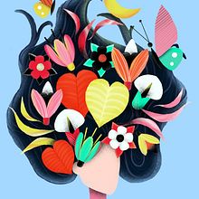 My project in Flat Illustration with Photoshop course. Botanical Illustration, and Traditional illustration project by Veronika Kabai - 03.09.2021