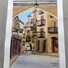 Pasaje en España. Projekt z dziedziny Malowanie akwarelą użytkownika Dina Graciela Bairos - 10.04.2021