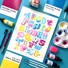 ABC - Dibujar diferentes clases de letras como método creativo.. Un proyecto de H, lettering, Lettering y Pintura a la acuarela de Pauli Rodríguez - 09.03.2021