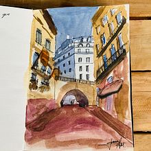 Mi Proyecto del curso: Representación arquitectónica en acuarela. Un progetto di Pittura ad acquerello di Abby Acosta - 10.03.2021