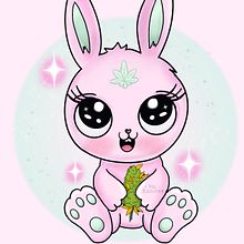 Weedy Bunny. Ilustración Digital en Procreate. Ganadora del concurso "Smoke n Draw 2020". Digital Drawing, Character Design, and Traditional illustration project by Xai Pixie - 04.27.2020