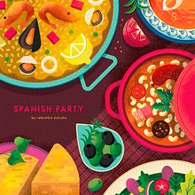 Food Party. Un proyecto de Ilustración digital e Ilustración vectorial de Rebombo estudio - 11.03.2021