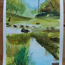 My project in  Natural Landscapes in Watercolor course. Watercolor Painting project by Michael Thompson - 03.11.2021