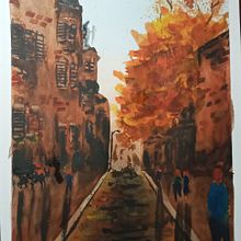 Mi Proyecto del curso: Calle roja. Traditional illustration project by Miguel Angel Benites Bolivar - 03.11.2021
