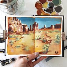 Paesaggi a tema Western e Parchi Naturali Americani Ein Projekt aus dem Bereich Traditionelle Illustration, L, schaftsbau, Gouachemalerei und Sketchbook von Cristina Cerulli - 11.03.2021
