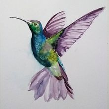 Colibrí volando Ein Projekt aus dem Bereich Aquarellmalerei von susana guarnes - 12.03.2021