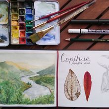 Mi Proyecto del curso: Cuaderno de viaje en acuarela. Un projet de Esquisse , Dessin au cra, on, Illustration botanique , et Aquarelle de Aina Sandoval Murgan - 12.03.2021