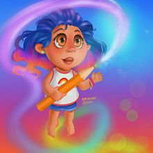 Illustración digital: lápiz arcoíris. Un proyecto de Dibujo digital de Maribel González Sigurjóns - 12.03.2021