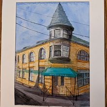 My project in Architectural Sketching with Watercolor and Ink course. L, and scape Architecture project by Curtis O'Neill - 03.12.2021