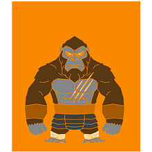 Kong con traje de Rey (King outfit). Digital Drawing, Design, and Digital Illustration project by Liz Michelle Prim Dávila - 03.13.2021