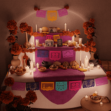 Ofrenda de Día de Muertos. Un proyecto de 3D, Animación 3D, Escenografía y Modelado 3D de Bernardo López Rios - 24.10.2020