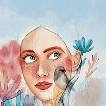 Meu projeto do curso: Retrato ilustrado em aquarela. Projekt z dziedziny  Sztuki piękne,  R, sunek, R, sunek ołówkiem, R, sunek anatomiczn,  R, sunek art, st, czn, Portret i Malowanie akwarelą użytkownika Bruna Novais - 13.03.2021