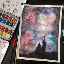 Galaxia. Un proyecto de Pintura a la acuarela de Isabelle Watabe - 13.03.2021