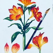 Meu projeto do curso: Aquarela botânica: ilustre a anatomia das flores. Botanical Illustration, Painting, and Watercolor Painting project by Lilian Oliveira - 02.12.2021
