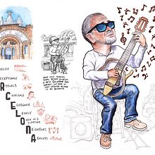 Barcalona Busker. Un proyecto de Diseño de personajes y Pintura a la acuarela de rekcga - 14.12.2019