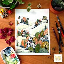 Autumn countryside - children's illustration. Children's Illustration project by Maureen Fletcher - 02.15.2021