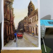 Mi Proyecto del curso: Paisajes urbanos en acuarela. Een project van  Urban art,  Beeldende kunst, Aquarelschilderen,  Acr, lschilderij y  Olieverfschilderij van William Cisneros Guerra - 15.03.2021