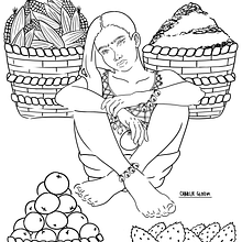 Coloring Illustration for a indigenous museum of Mexico. Un proyecto de Ilustración infantil de carlosicardenas - 30.05.2020