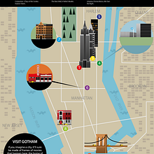 Mi proyecto en Introducción a la infografía: New York City Movie Map. Un progetto di Design di poster , Graphic design, Infografica, Illustrazione digitale e Illustrazione vettoriale di Alina X - 09.03.2021