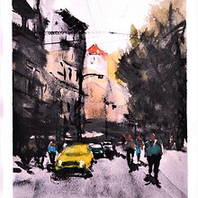 My project in Urban Landscapes in Watercolor course. Watercolor Painting project by Domenico Spingardi - 03.15.2021