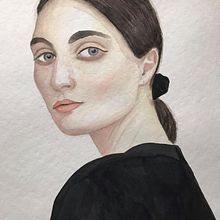 Mein Kursprojekt: Aquarellporträt mit fotografischem Vorbild. Watercolor Painting project by Lena Do - 03.27.2021