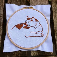 Piet the cat embroidery Ein Projekt aus dem Bereich Stickerei und Traditionelle Illustration von Emma Niemans - 16.03.2021