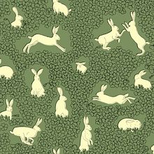 Pattern, Hares and clovers. Digital Painting, Drawing, Pattern Design, and Pencil Drawing project by Emma Möller - 08.01.2020