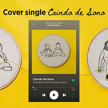 Capa de single bordada. Een project van Traditionele illustratie, Interactief ontwerp, Borduurwerk y  Portrettekening van Carolina Kuwabata - 16.03.2020