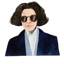 Fran Lebowitz. Pencil Drawing, Traditional illustration, and Watercolor Painting project by Valentina Armstrong - 03.16.2021