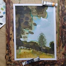 Mein Kursprojekt: Natürliche Aquarelllandschaften. Un progetto di Pittura ad acquerello di Annelie Brux - 16.03.2021