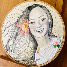 Katerina Stitched Portrait. Embroider project by Maya Calica Collins - 03.17.2021