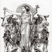 "Ceres and the Harvest" Estudio de la obra de Leyendecker. Un projet de Beaux Arts, Dessin au cra, on, Dessin artistique , et Dessin réaliste de Jane Lasso - 17.03.2021
