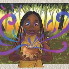 Kioni a Pequena Mandingueira. Traditional illustration, and Children's Illustration project by Paulo Victor Azevedo - 03.17.2021