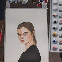 Meu projeto do curso: Retrato em aquarela a partir de uma fotografia. Watercolor Painting project by Eron Luiz - 03.18.2021