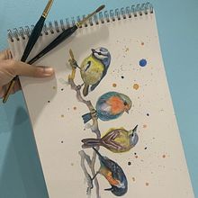 Watercolor Birds Ein Projekt aus dem Bereich Aquarellmalerei von Adrienne Dy - 18.03.2021