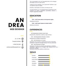 CURRICULUM. 2D Animation, 3D Animation, Design, 3D Design, App Design, Poster Design, Logo Design, 3D Character Design, Product Design, Digital Design, and Graphic Design project by andrea rosado fernandez - 03.18.2021