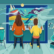 Illustration for Ieva music thearapist. Digital Illustration, Traditional illustration, and Vector Illustration project by Justina - 11.11.2020